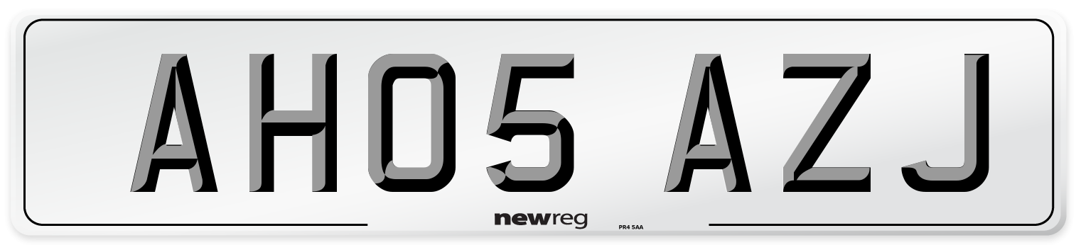 AH05 AZJ Number Plate from New Reg